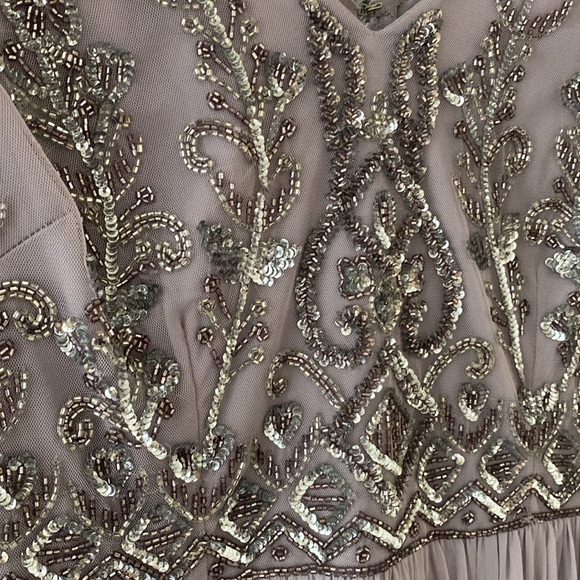 Adrianna Papell Sequin Flutter Sleeve Ball Gown - Picture 2 of 6